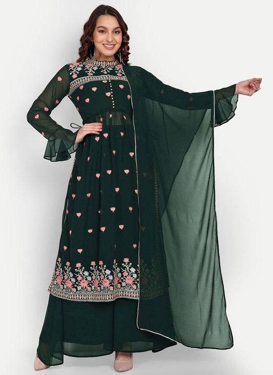 Trendy Suit Georgette Green Multi Salwar Kameez