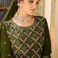 A Line Lehenga Georgette Green Embroidered Lehenga Choli