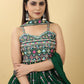 Palazzo Salwar Suit Georgette Green Embroidered Salwar Kameez