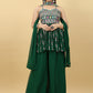 Palazzo Salwar Suit Georgette Green Embroidered Salwar Kameez