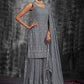 Salwar Suit Georgette Grey Mirror Salwar Kameez