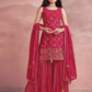 Readymade Style Georgette Hot Pink Sequins Salwar Kameez