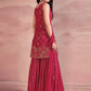 Readymade Style Georgette Hot Pink Sequins Salwar Kameez