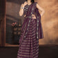 Designer Georgette Purple Jacquard Work Saree