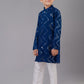 Kurta Pyjama Georgette Blue Embroidered Kids