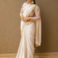 Classic Georgette Off White Embroidered Saree