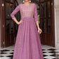 Anarkali Suit Georgette Lavender Embroidered Salwar Kameez