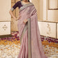 Classic Georgette Lavender Patch Border Saree