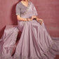 Classic Crepe Silk Georgette Lavender Lace Saree