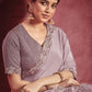 Classic Crepe Silk Georgette Lavender Lace Saree