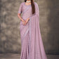 Trendy Saree Georgette Lavender Mirror Saree