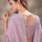 Trendy Saree Georgette Lavender Mirror Saree