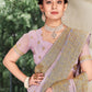 Classic Georgette Lavender Embroidered Saree