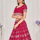 Lehenga Choli Georgette Hot Pink Embroidered Lehenga Choli