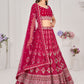Lehenga Choli Georgette Hot Pink Embroidered Lehenga Choli