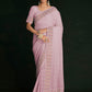 Classic Georgette Pink Lucknowi Work Saree