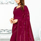 Classic Georgette Silk Magenta Patch Border Saree