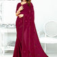 Classic Georgette Silk Magenta Patch Border Saree