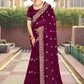 Trendy Saree Georgette Magenta Embroidered Saree