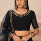 A Line Lehenga Georgette Black Embroidered Lehenga Choli