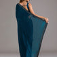 Classic Georgette Morpeach Diamond Saree