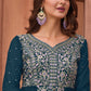 Palazzo Salwar Suit Georgette Morpeach Embroidered Salwar Kameez