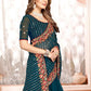 Traditional Saree Georgette Morpeach Embroidered Saree