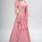 Lehenga Choli Georgette Pink Mukesh Work Lehenga Choli