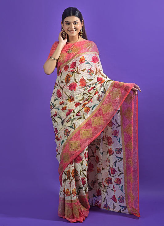 Trendy Saree Georgette Multi Colour Embroidered Saree