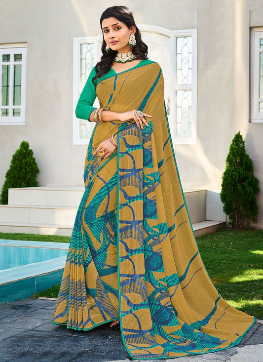 Designer Trendy Saree Georgette Multi Colour Fancy Work Saree