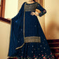 Lehenga Choli Georgette Blue Embroidered Lehenga Choli