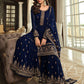 Trendy Suit Georgette Blue Embroidered Salwar Kameez