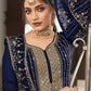 Salwar Suit Georgette Blue Embroidered Salwar Kameez