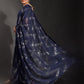 Classic Georgette Blue Embroidered Saree
