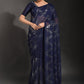 Classic Georgette Blue Embroidered Saree