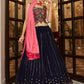 Lehenga Choli Georgette Blue Embroidered Lehenga Choli