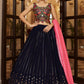 Lehenga Choli Georgette Blue Embroidered Lehenga Choli