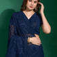 Classic Georgette Blue Diamond Saree