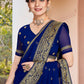 Designer Georgette Blue Embroidered Saree