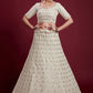 Lehenga Choli Georgette Off White Gota Work Lehenga Choli