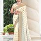 Trendy Saree Georgette Off White Embroidered Saree