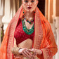 Classic Georgette Orange Patch Border Saree