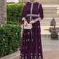 Pant Style Suit Georgette Purple Embroidered Salwar Kameez
