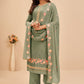 Salwar Suit Georgette Green Embroidered Salwar Kameez