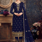 Salwar Suit Georgette Blue Embroidered Salwar Kameez