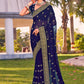 Trendy Saree Georgette Blue Embroidered Saree