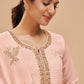 Palazzo Salwar Suit Georgette Peach Embroidered Salwar Kameez