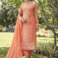 Straight Salwar Suit Georgette Peach Diamond Salwar Kameez