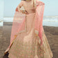 Lehenga Choli Georgette Peach Embroidered Lehenga Choli