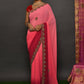Classic Georgette Pink Hand Work Saree